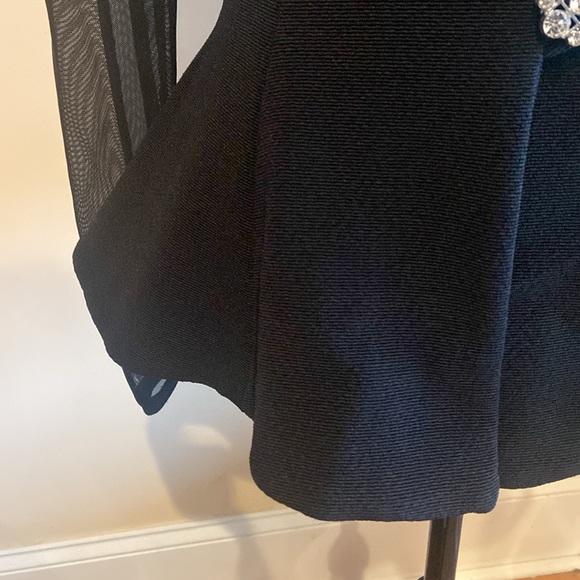 VINTAGE LILLIE RUBIN Made In USA Size M Black Dressy Jacket Long Sheer Sleeves - Picture 4 of 13